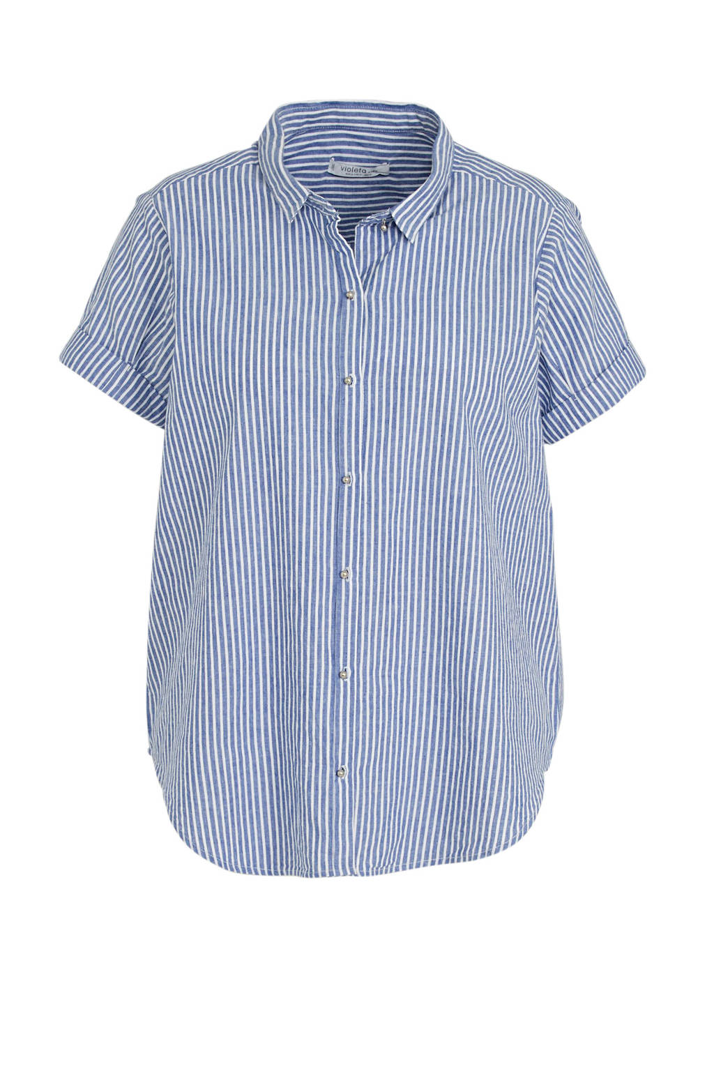Violeta by Mango gestreepte geweven blouse blauw, Blauw