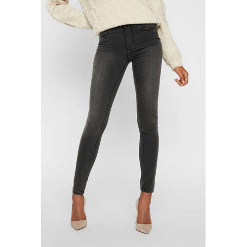 VERO MODA mid waist skinny jeans VMTANYA dark grey denim afbeelding