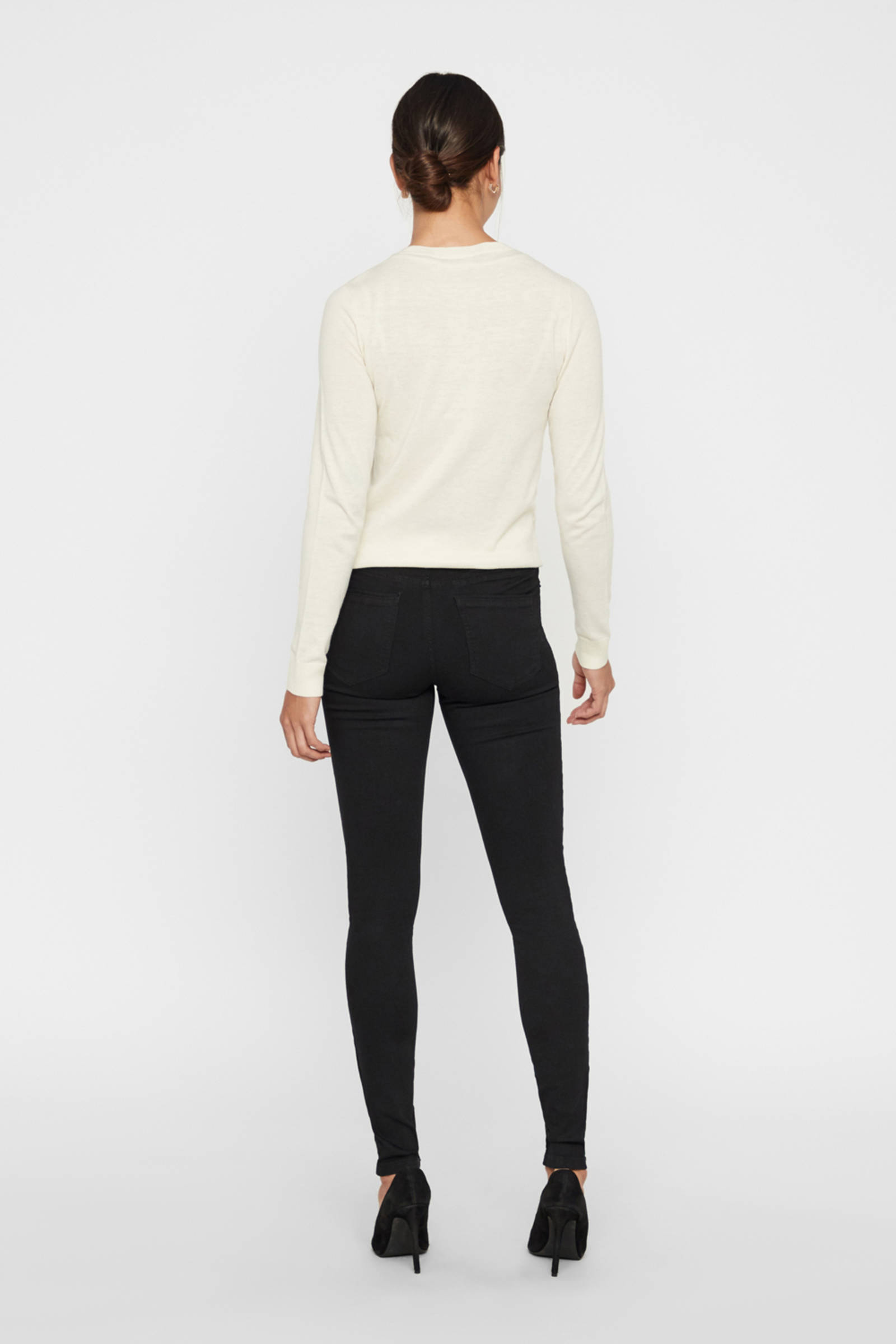 VERO MODA mid waist skinny jeans VMTANYA black | wehkamp