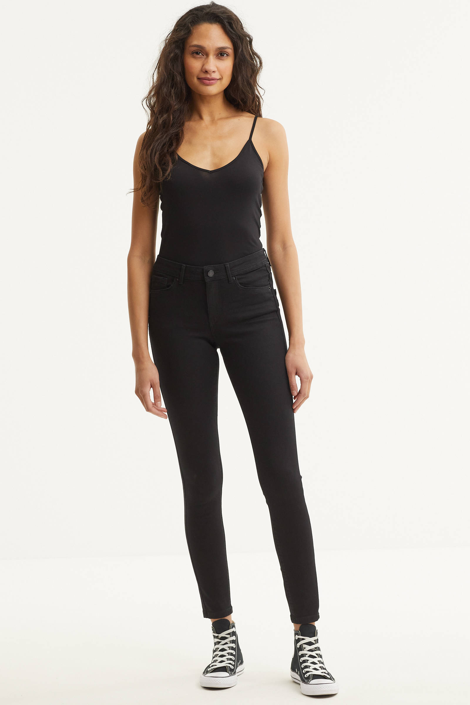 VERO MODA mid waist skinny jeans VMTANYA black | wehkamp