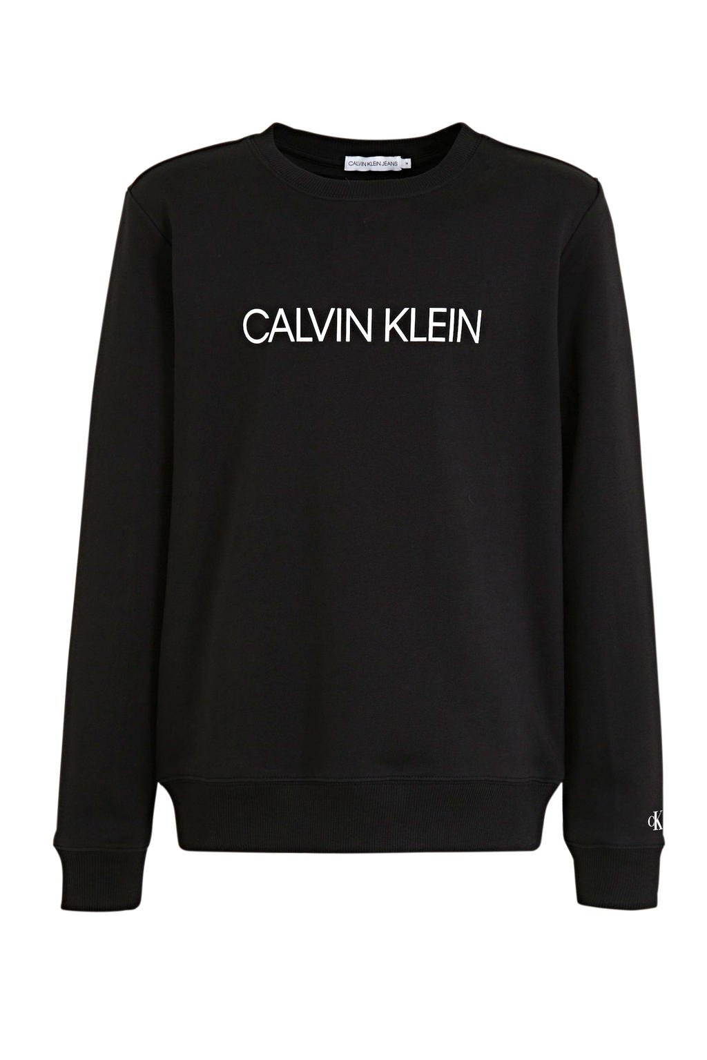 CALVIN KLEIN JEANS sweater van biologisch katoen zwart