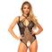 Leg Avenue fishnet body met kant en open kruis zwart