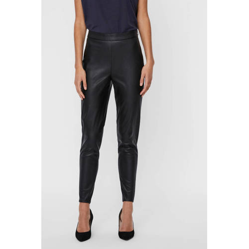VERO MODA legging met leather look zwart afbeelding