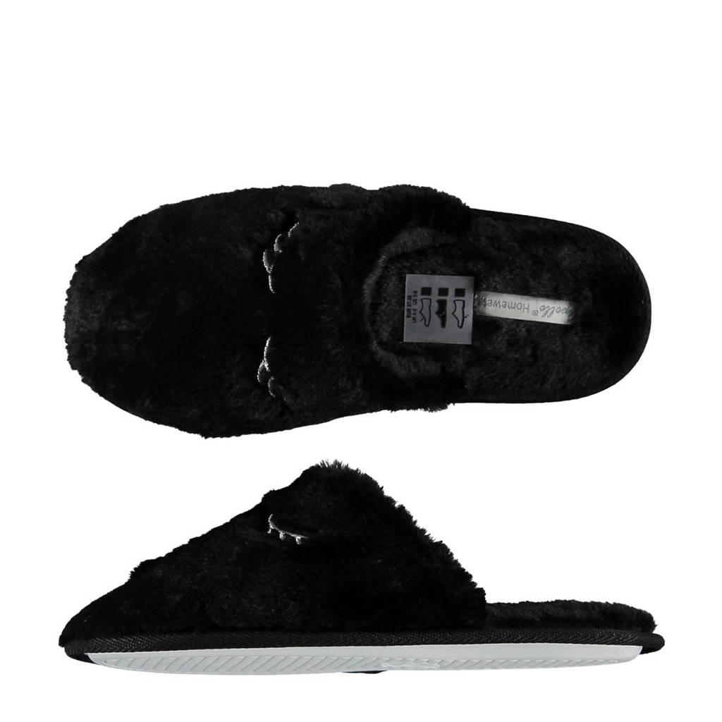 Apollo pantoffels zwart, Zwart