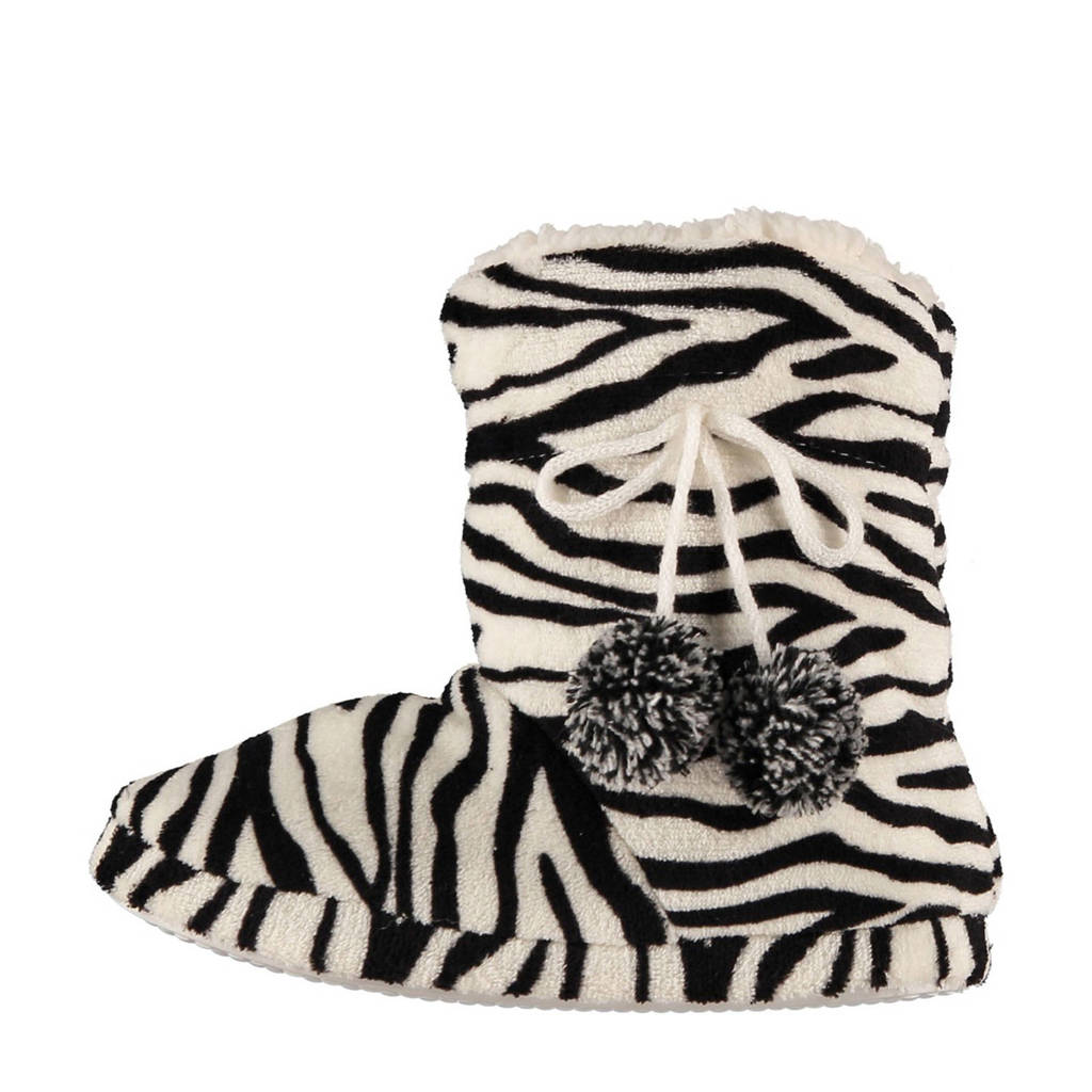 Apollo pantoffels beige/zwart, Beige/zwart