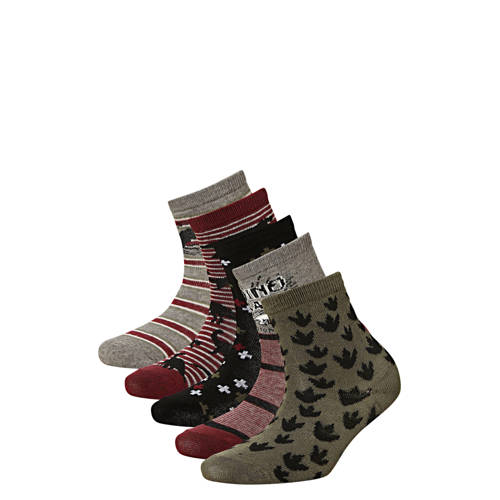 Apollo sokken met all-over print - set van 10 rood
