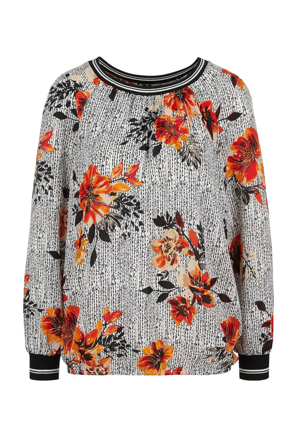 s.Oliver BLACK LABEL top met all over print grijs/rood, Grijs/rood