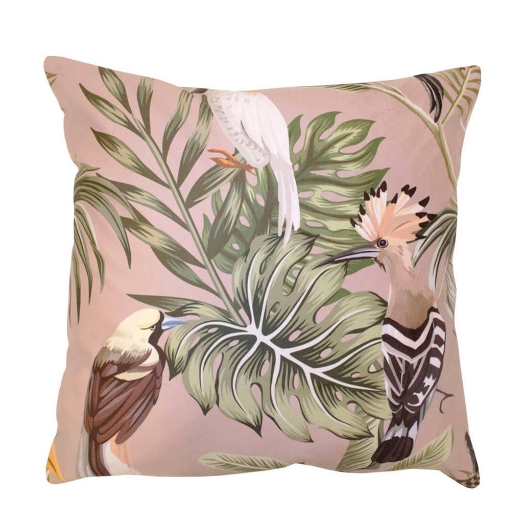 OVERSEAS sierkussenhoes Birdy (45x45 cm), Roze