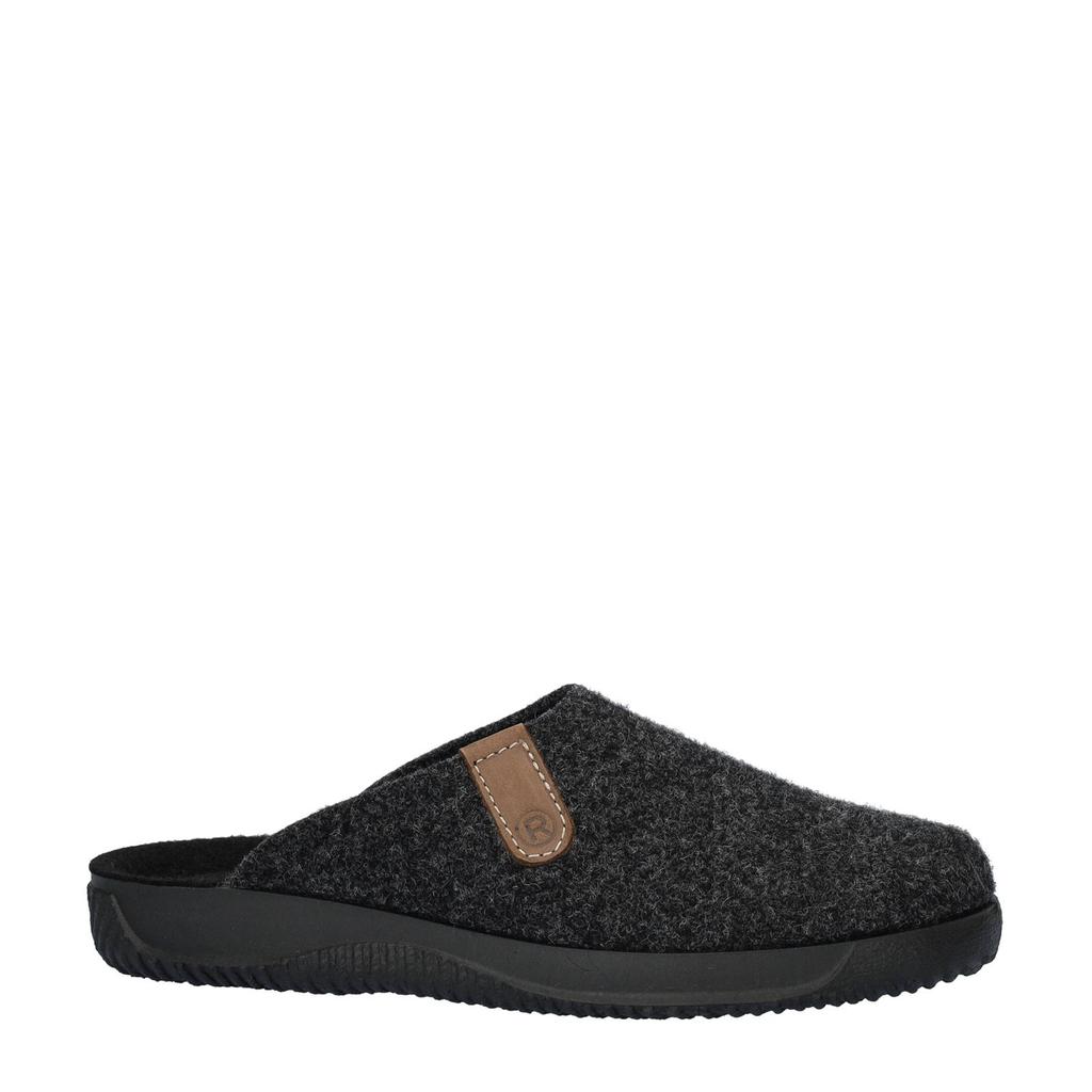 Grijze heren Rohde pantoffels van textiel