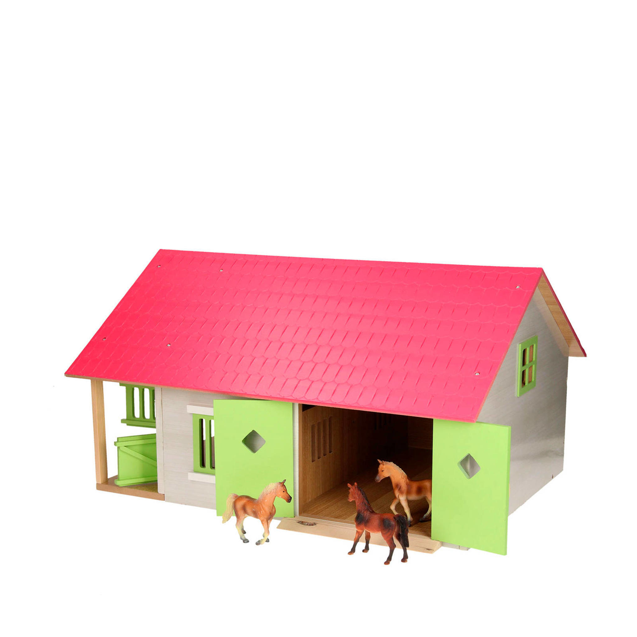 Kids Globe Paardenstal inclusief binnenbak 1:32 Kids Globe Paardenstal inclusief binnenbak 1:32