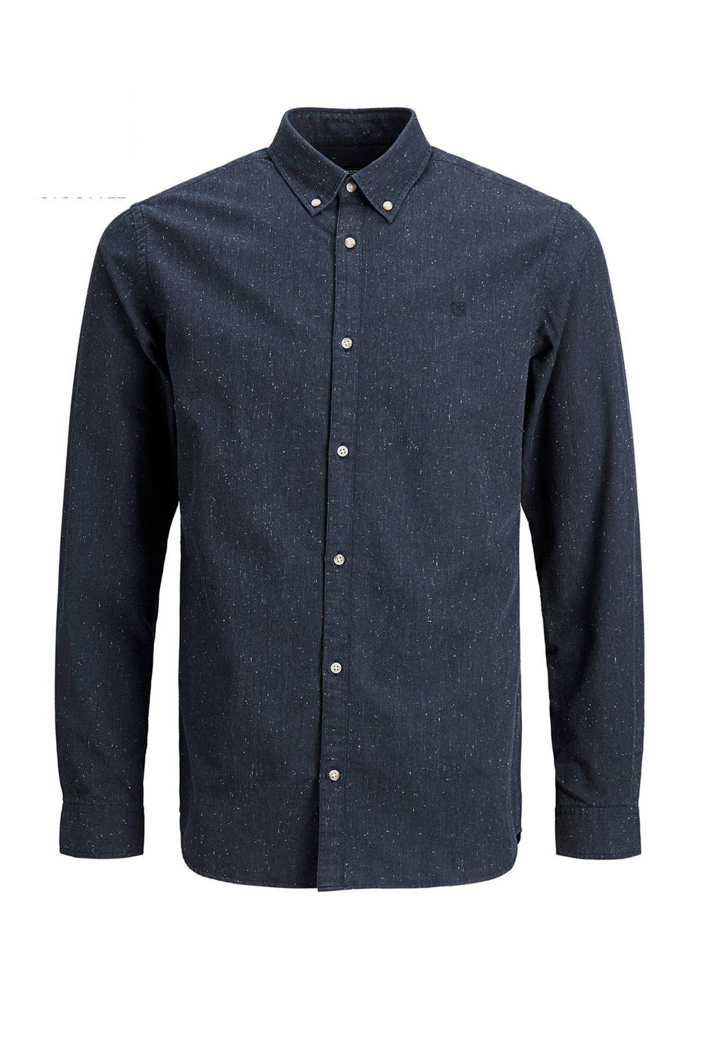 JACK & JONES PREMIUM gemêleerd slim fit overhemd donkerblauw, Donkerblauw