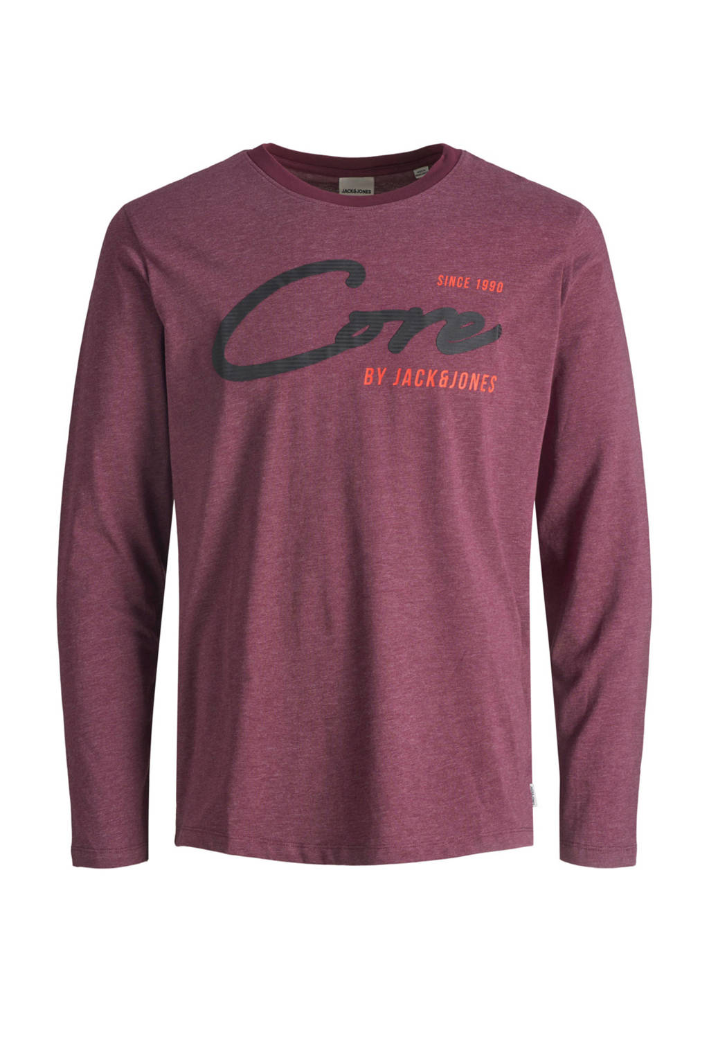 JACK & JONES CORE longsleeve met printopdruk donkerrood, Donkerrood