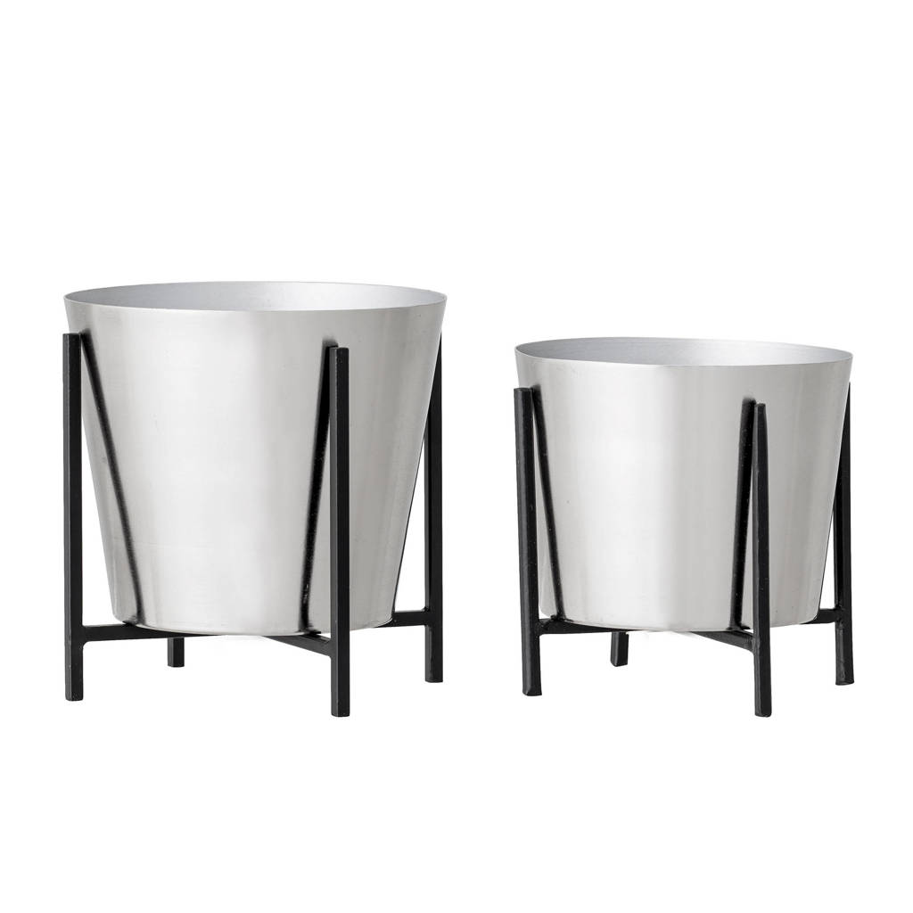 Bloomingville bloempot (set van 2), Zilver