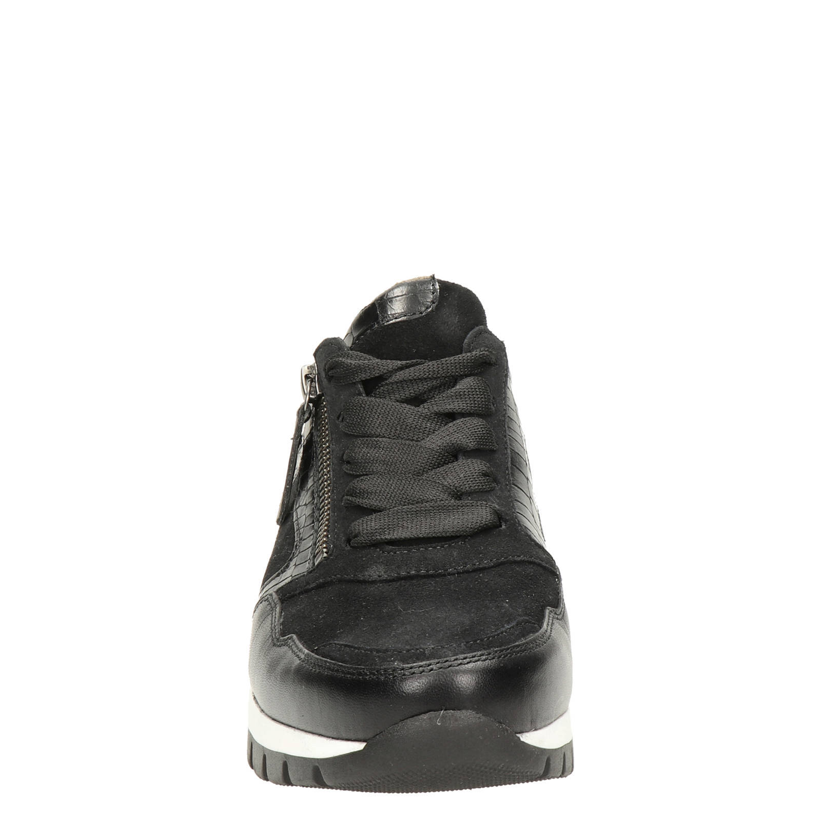 Gabor 438 comfort leren sneakers zwart | wehkamp