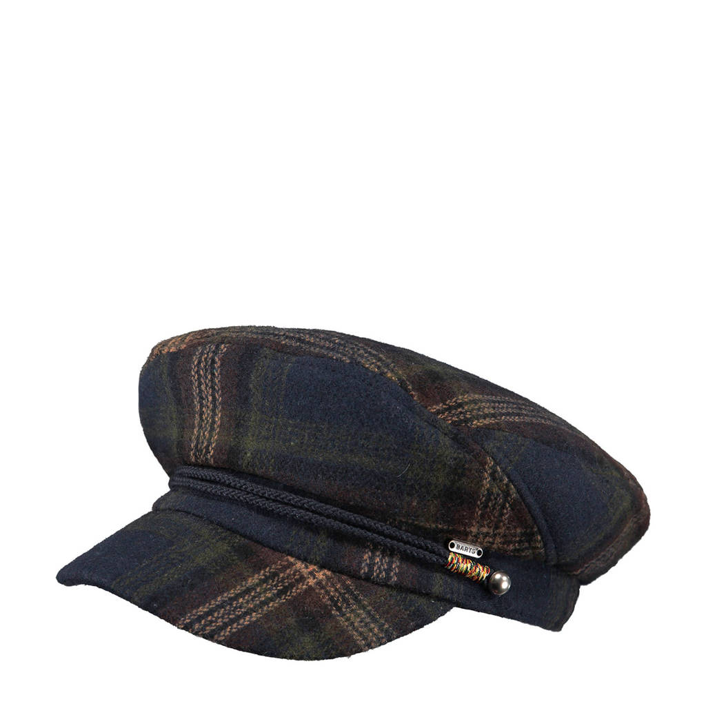 Barts geruite schipperspet Qadly kaki/donkerblauw
