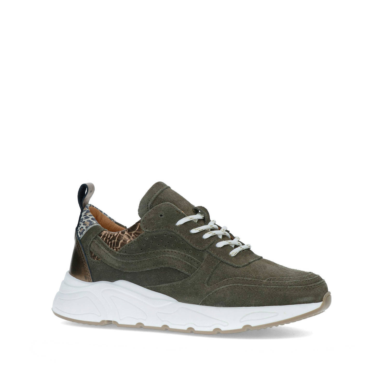 Manfield suède sneakers kaki | wehkamp