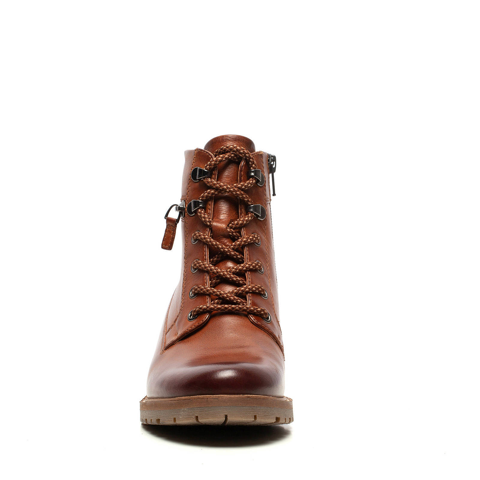 Hush Puppies leren veterboots cognac | wehkamp