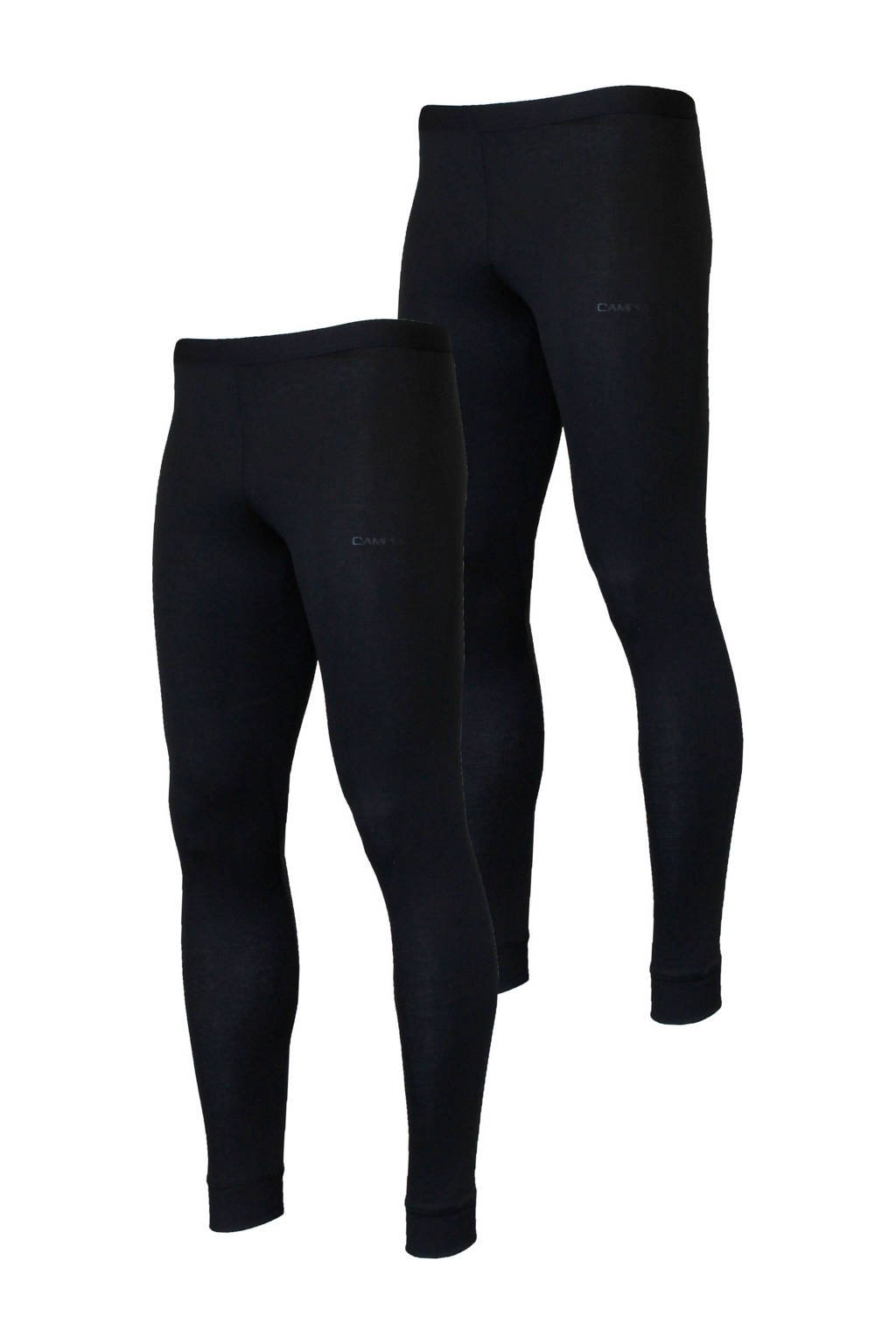 Set van 2 zwarte heren Campri thermobroek van polyester
