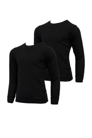 unisex thermoshirt - set van 2 zwart