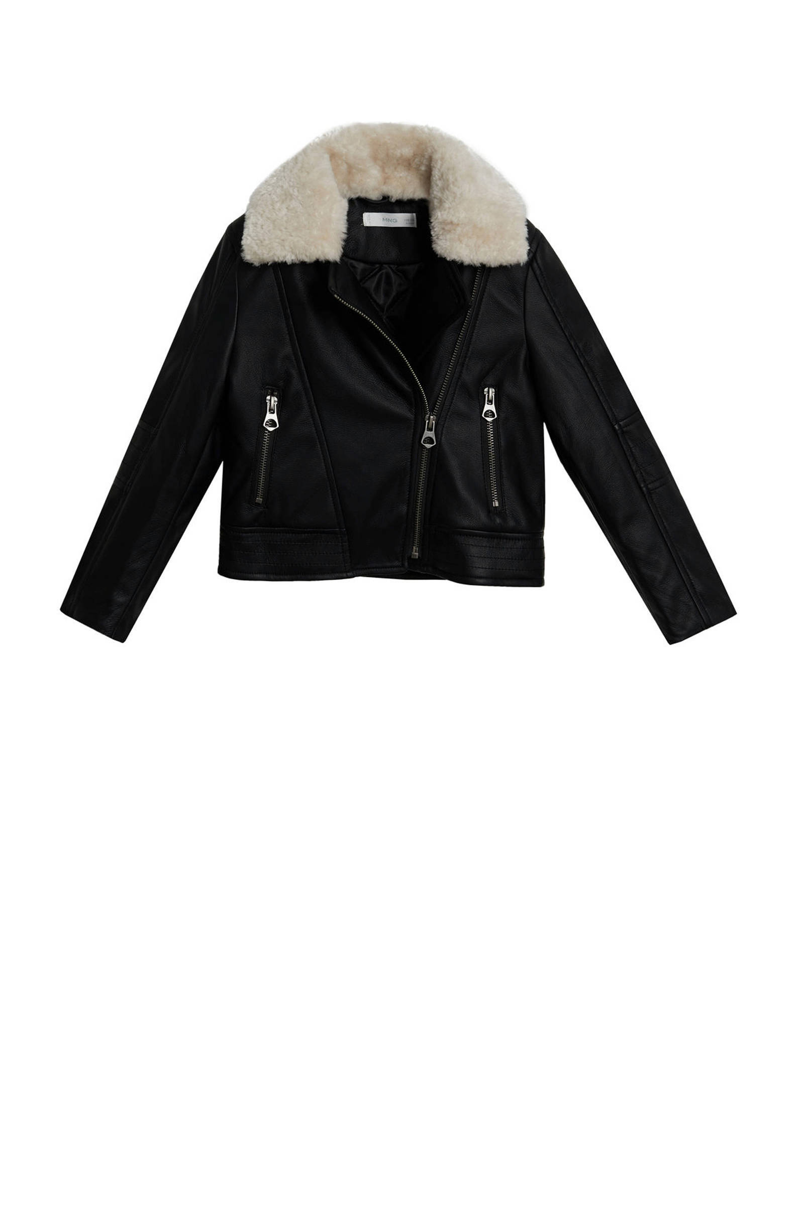 Mango Kids imitatieleren bikerjack zwart | wehkamp Mango Kids leren bikerjack zwart | wehkamp