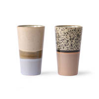 HKliving 70's latte kopje (Ø7,5 cm) (set van 2), Multi