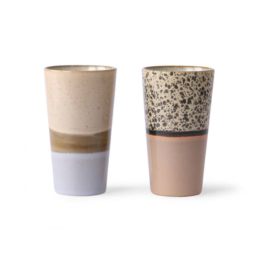 HKliving Latte macciato beker 70's ceramics set van 2 online kopen