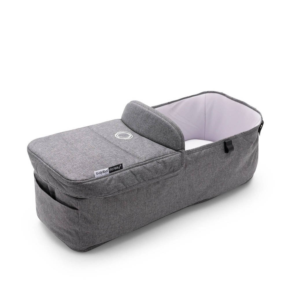 Bugaboo Donkey 3 wiegbekleding compleet, gemȇleerd grijs, gem?leerd grijze stof en gem?leerd grijze zonnekap