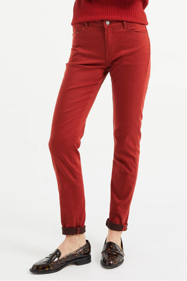 WE Fashion Ridge skinny jeans rood | wehkamp