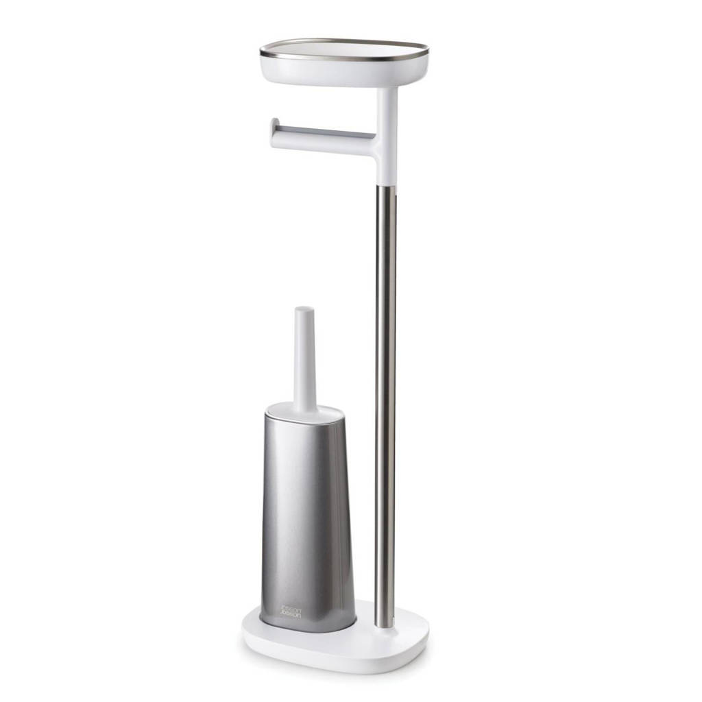 Joseph Joseph EasyStore toiletbutler, Zilver/wit