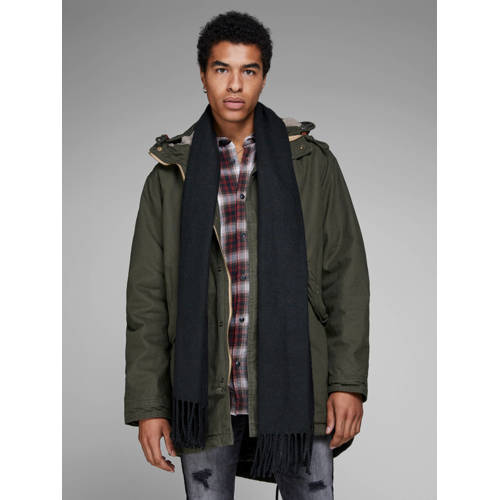 JACK & JONES sjaal met franjes JACSOLID zwart afbeelding