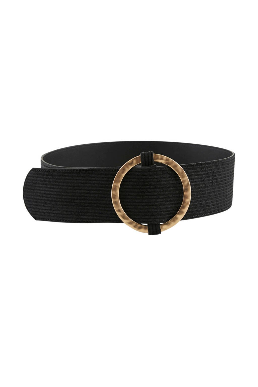 PIECES riem met goudkleurige gesp zwart, Zwart