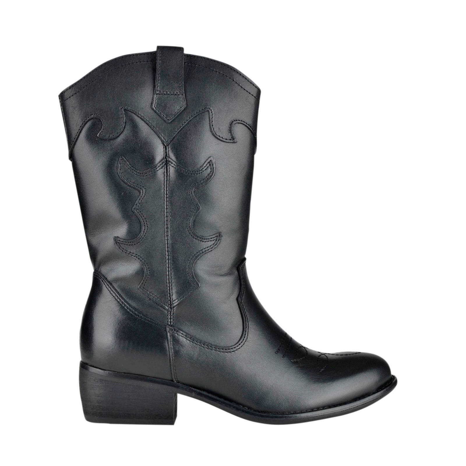 PS Poelman Onix leren cowboylaarzen zwart | wehkamp