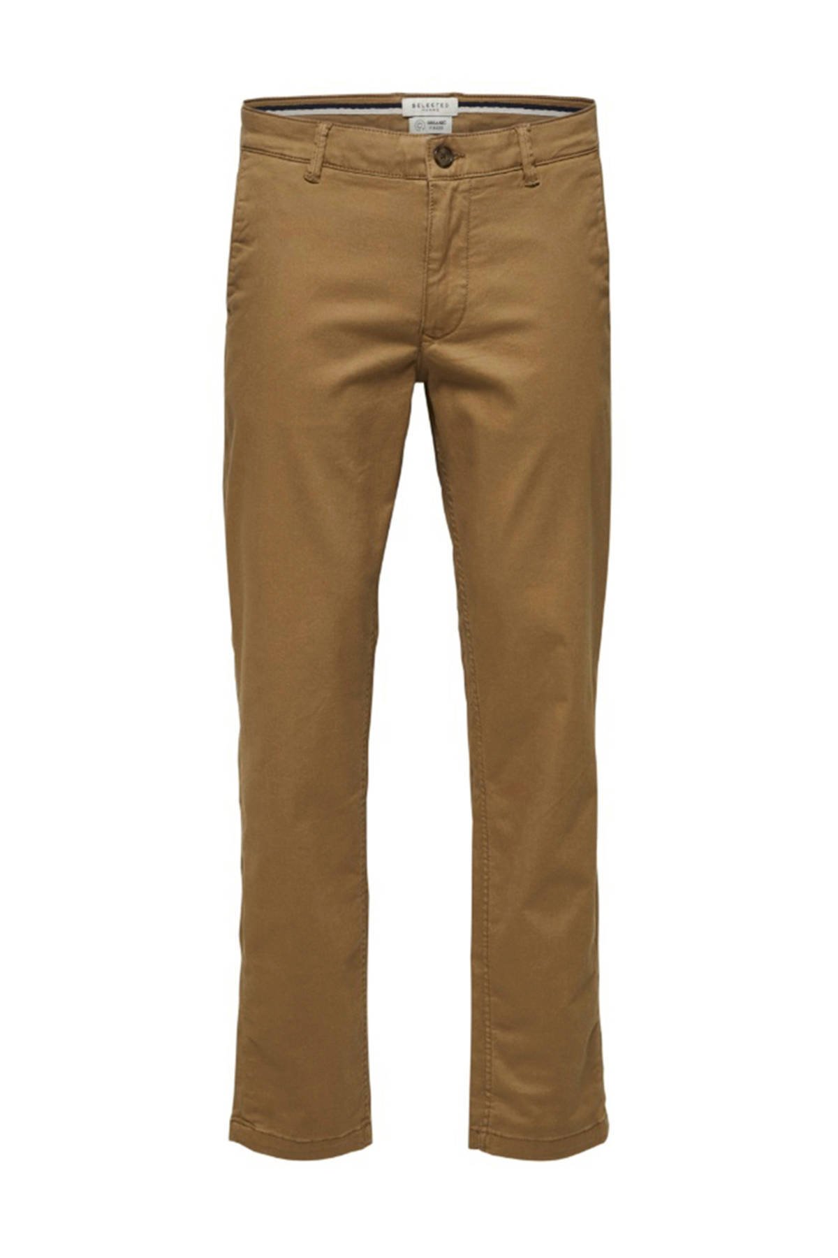 SELECTED HOMME straight fit broek SLHNEWPARIS camel