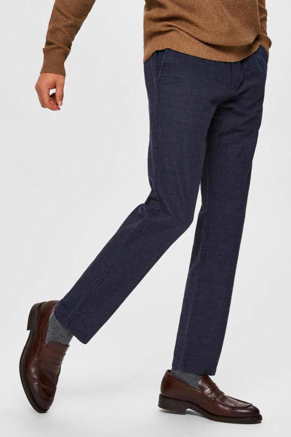 SELECTED HOMME  slim fit chino donkerblauw