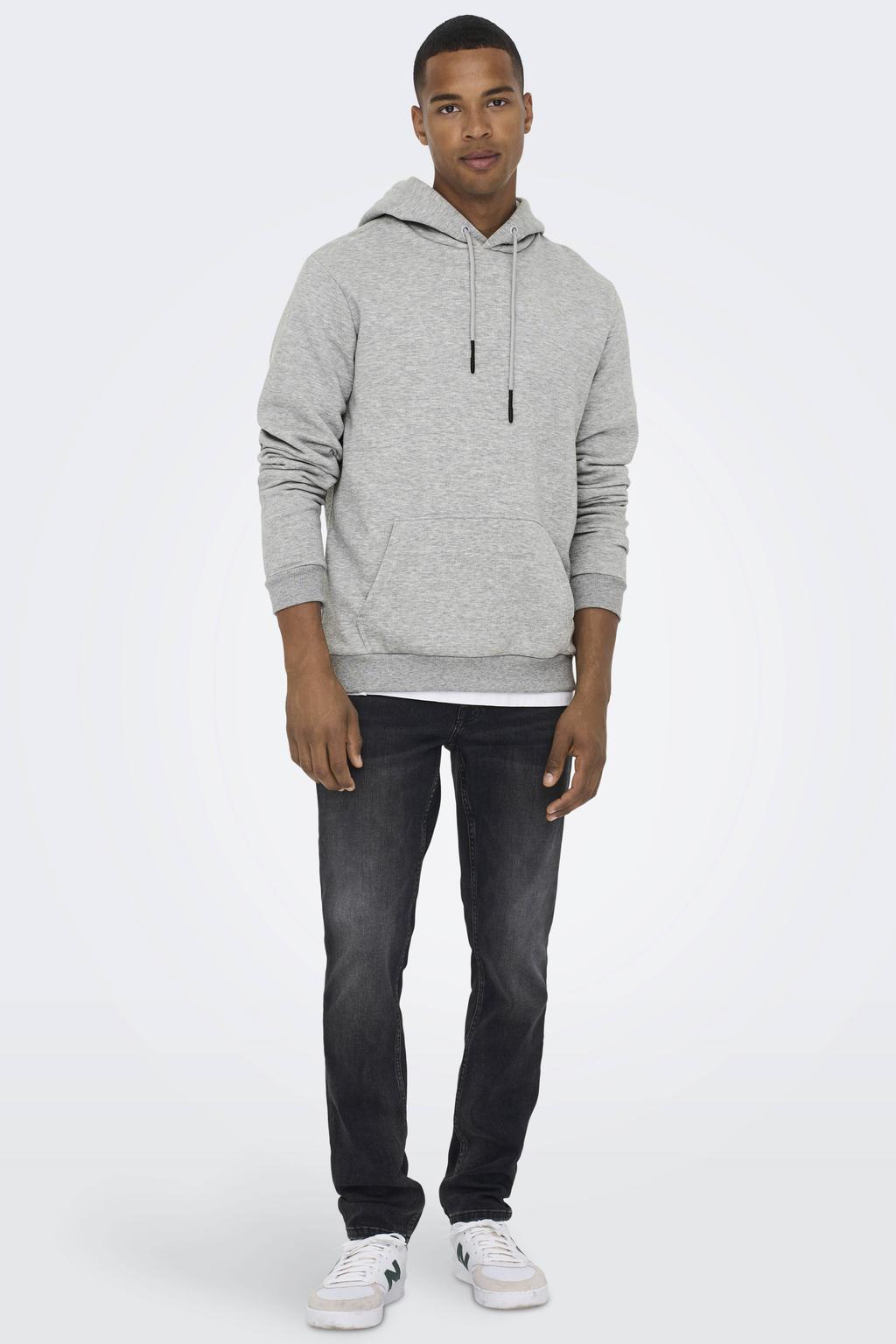 ONLY & SONS hoodie ONSCERES grijs melange
