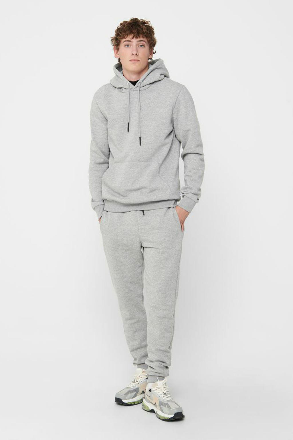 ONLY & SONS hoodie ONSCERES grijs melange