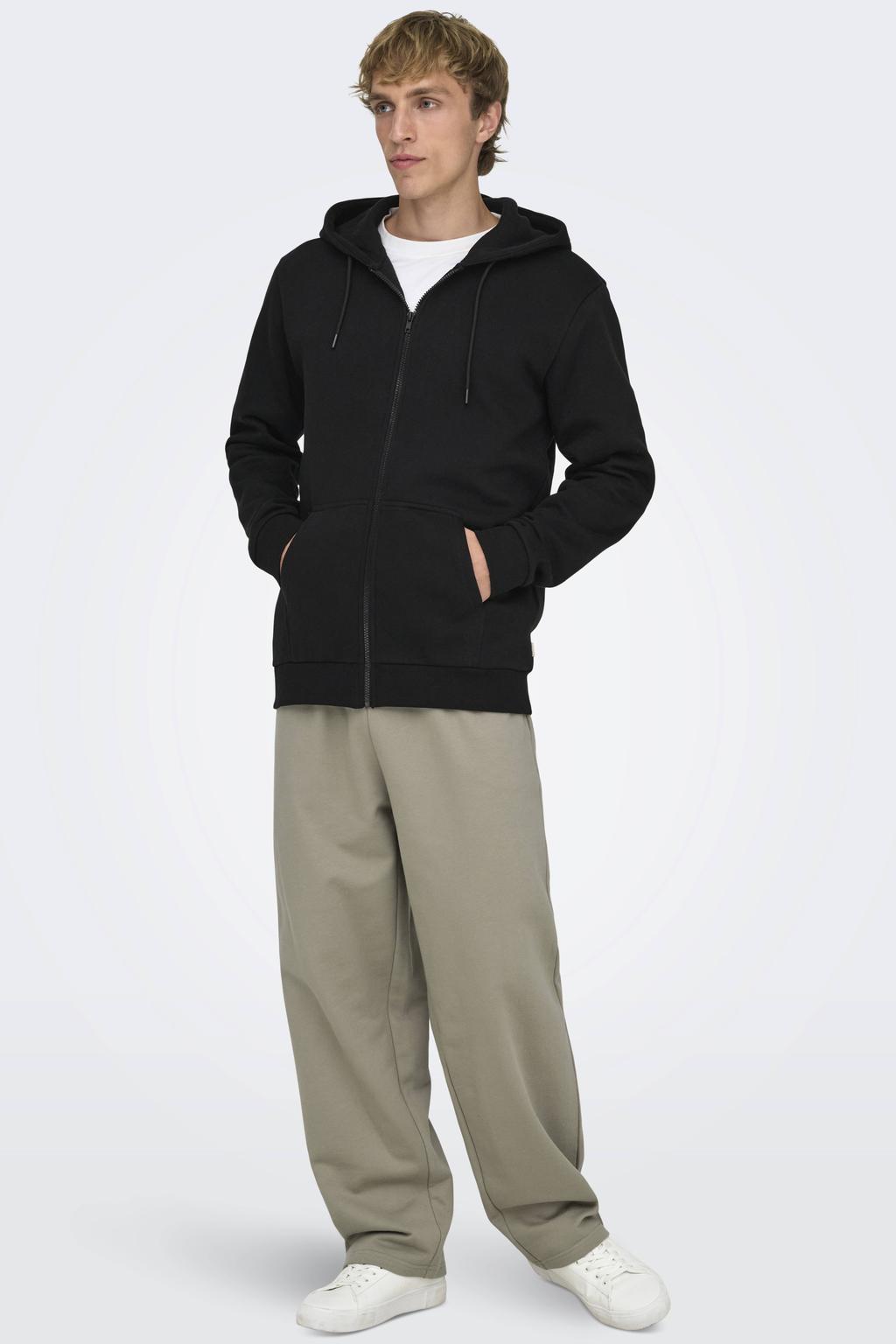 ONLY & SONS sweatvest ONSCERES zwart