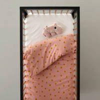 Wehkamp Home katoenen ledikant dekbedovertrek (dekbedovertrek 100x135 cm), Roze, Baby (100 cm breed)