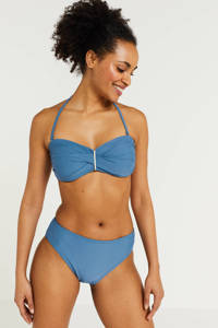 BEACHWAVE strapless bandeau bikinitop blauw