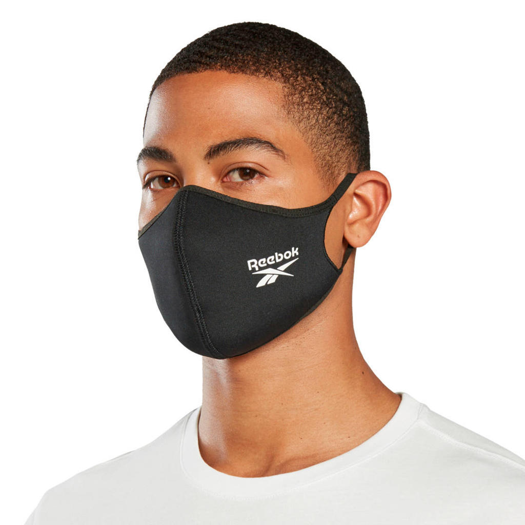 Reebok unisex mondkapje - set van 3 zwart