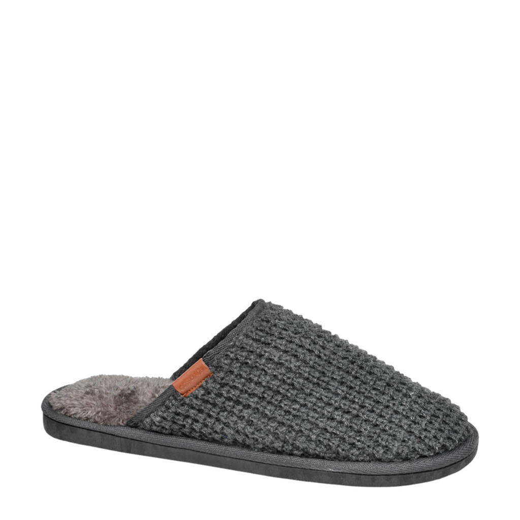Grijze heren Casa mia pantoffels van textiel 