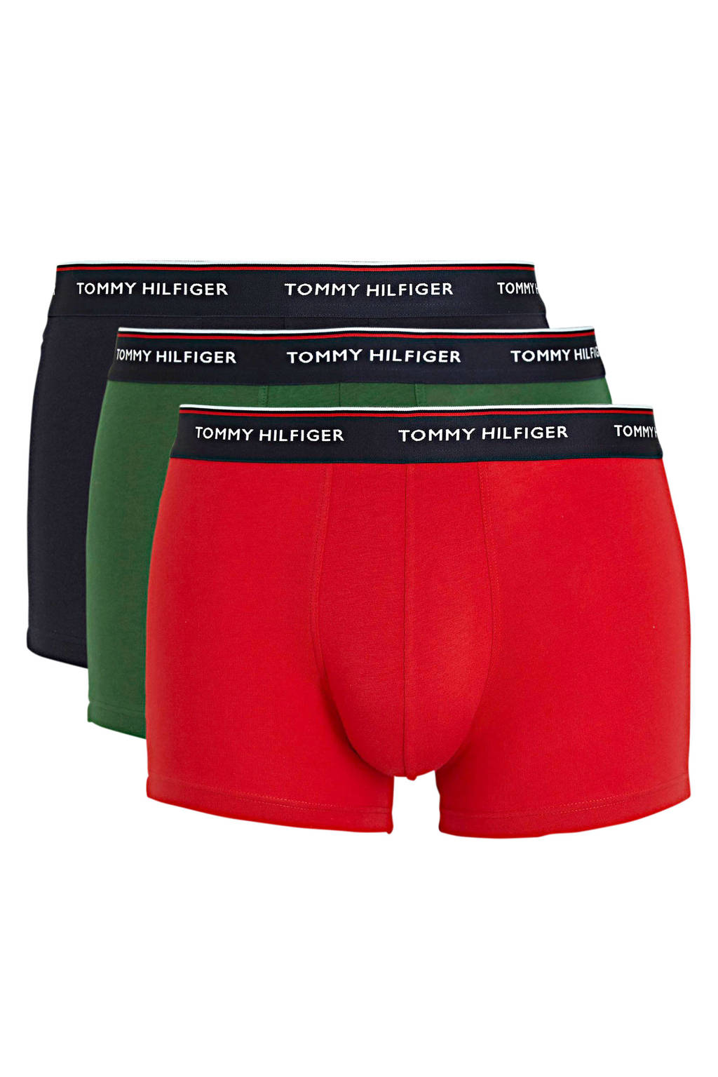 Tommy Hilfiger boxershort (set van 3), Rood/groen/donkerblauw