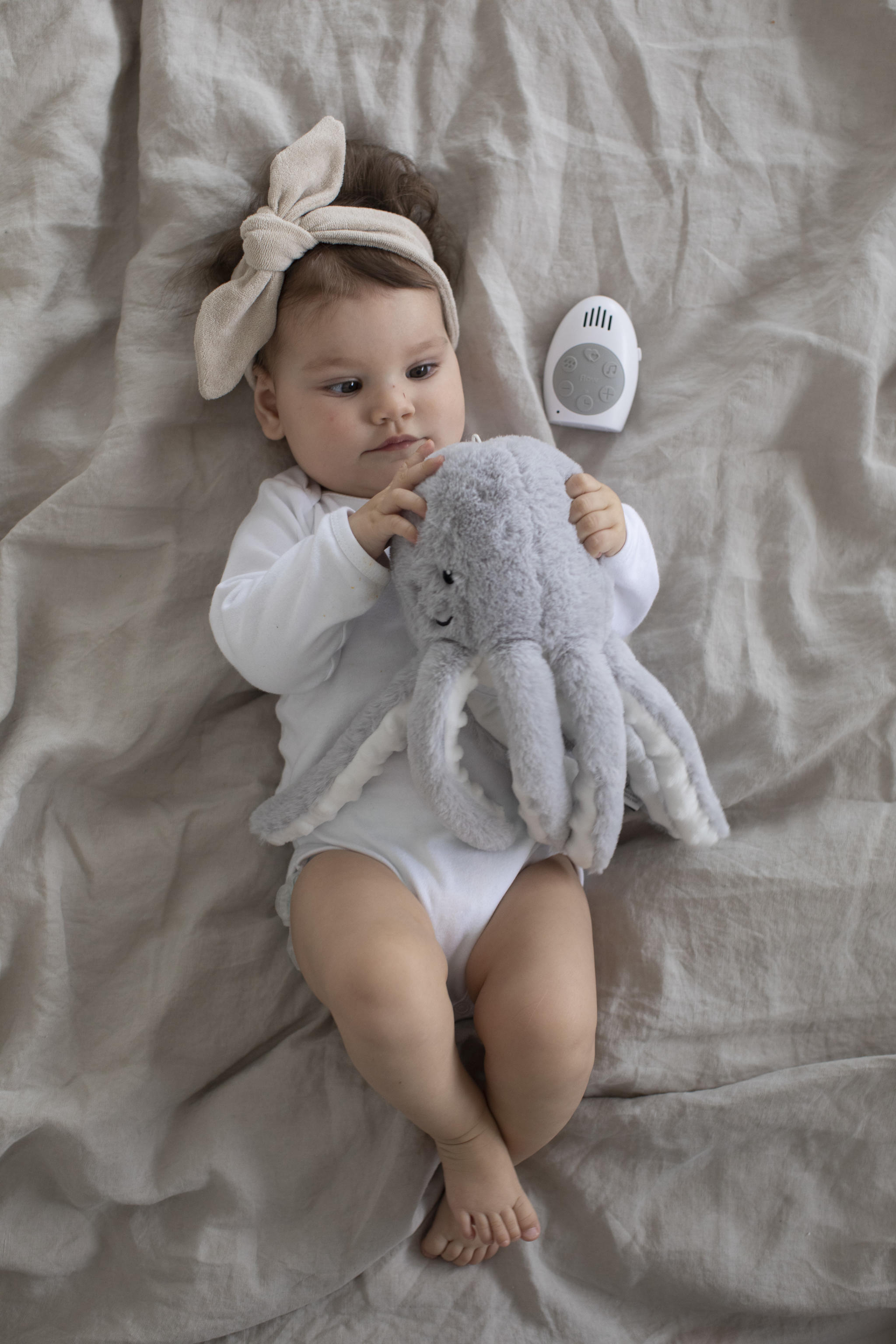 Flow Amsterdam Hartslagknuffel Olly octopus grijs - knuffel 24 cm - Afbeelding 5