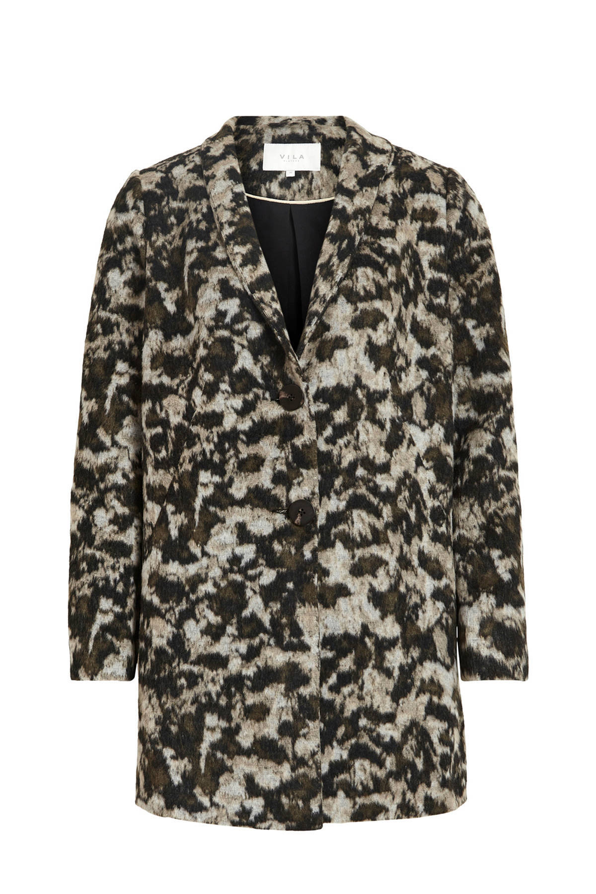 VILA coat winter met dierenprint grijs/zwart online kopen