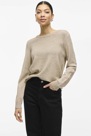gemêleerde gebreide trui VIRIL beige