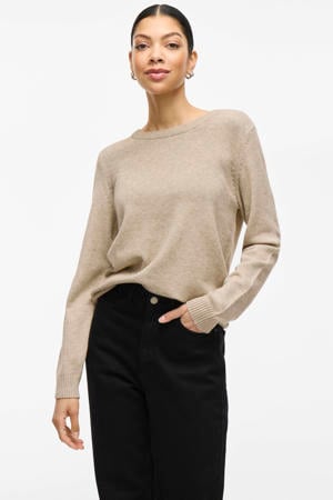 gemêleerde gebreide trui VIRIL beige