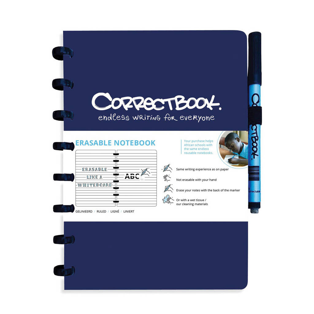 Correctbook schrift A5 gelijnd donkerblauw, Donkerblauw