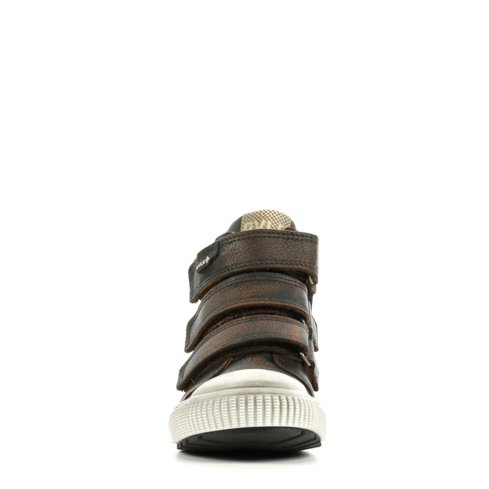 Develab 41669 hoge leren sneakers met klittenband bruin | wehkamp