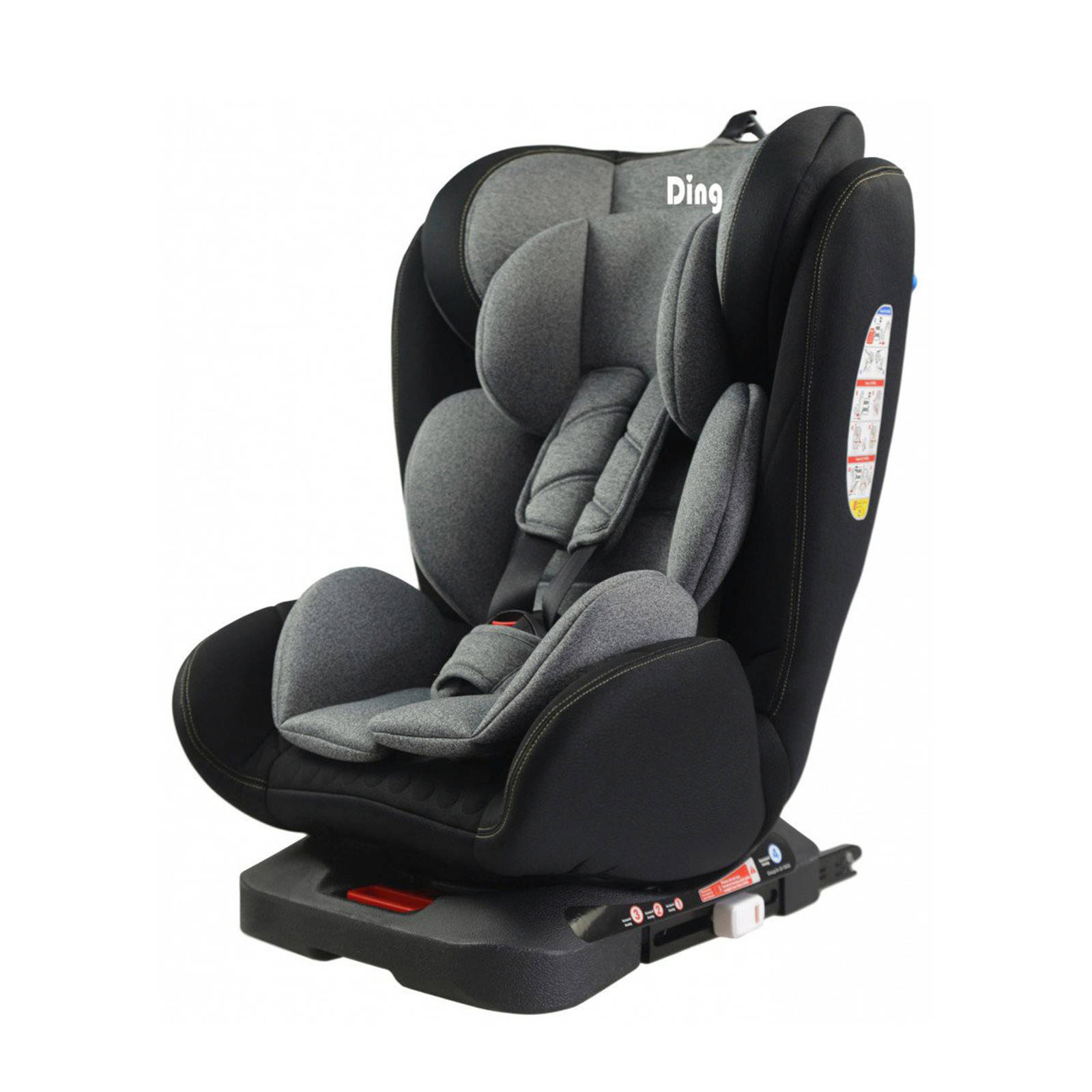Ding Autostoel Twist 360° Isofix 0-36kg Zwart met Grijs | wehkamp