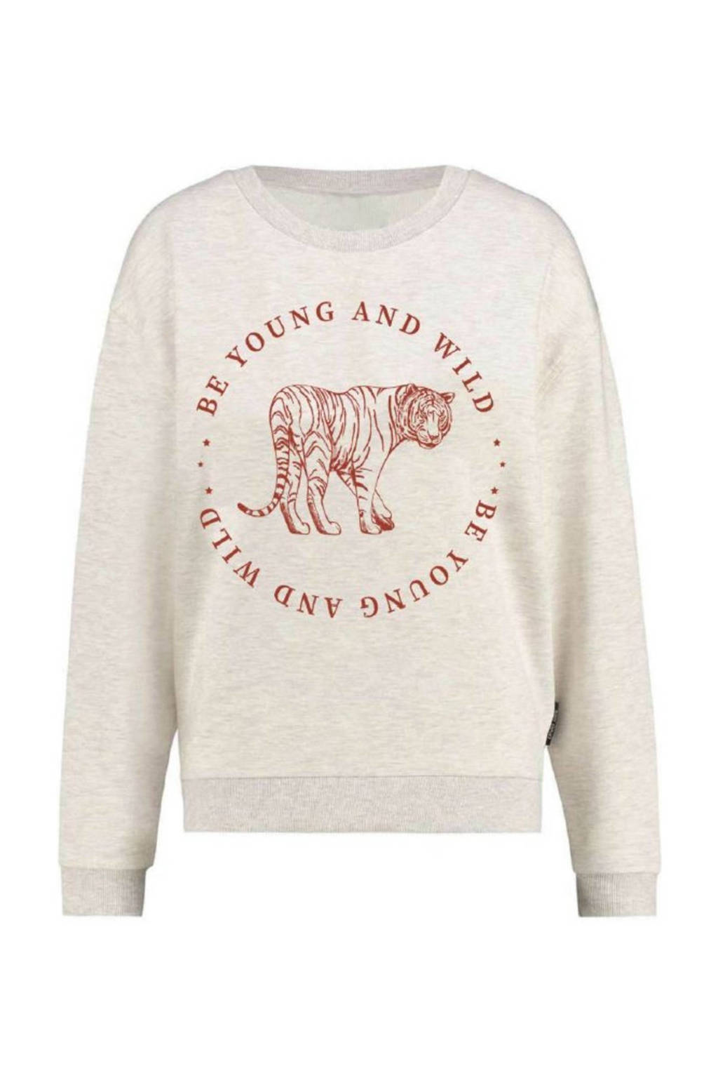 ONLY sweater met printopdruk beige, Beige